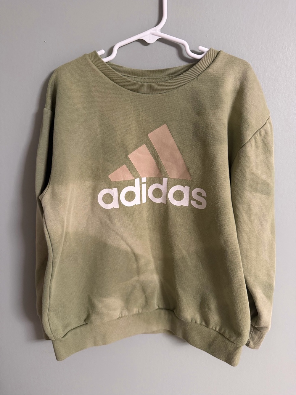 adidas Olive Green Crewneck with Tan Logo